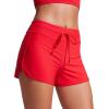 imageCRZ YOGA Womens 3 Swim Board Shorts High Waisted Quick Dry Beach Swimwear Bottoms Bathing Trunks with LinerDeep Red
