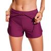 imageCRZ YOGA Womens 3 Swim Board Shorts High Waisted Quick Dry Beach Swimwear Bottoms Bathing Trunks with LinerFuchsia
