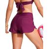 imageCRZ YOGA Womens 3 Swim Board Shorts High Waisted Quick Dry Beach Swimwear Bottoms Bathing Trunks with LinerFuchsia