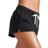 imageCRZ YOGA Womens 3quot Mid Waisted Swim Board Shorts Side Splits Swimming Bottoms Quick Dry Beach Swimsuit with Liner PocketsBlack