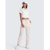 imageCRZ YOGA Womens 4Way Stretch Ankle Golf Pants 78 Casual Dress Work Athletic Travel Workout Sweatpants with PocketsMilky White Bone