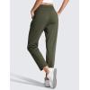 imageCRZ YOGA Womens 4Way Stretch Ankle Golf Pants 78 Casual Dress Work Athletic Travel Workout Sweatpants with PocketsOlive Green