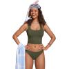 imageCRZ YOGA Womens Bikini Bottom Low Waisted Bathing Swimsuit Shorts Cheeky Swim BriefsDark Olive