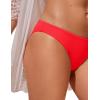 imageCRZ YOGA Womens Bikini Bottom Low Waisted Bathing Swimsuit Shorts Cheeky Swim BriefsDeep Red