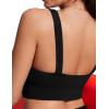 imageCRZ YOGA Womens Bikini Tops Scoop Neck Bathing Suit Supportive Modest Swimsuit Wide Straps Sports Bra PaddedBlack