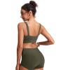 imageCRZ YOGA Womens Bikini Tops Scoop Neck Bathing Suit Supportive Modest Swimsuit Wide Straps Sports Bra PaddedDark Olive