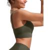 imageCRZ YOGA Womens Bikini Tops Scoop Neck Bathing Suit Supportive Modest Swimsuit Wide Straps Sports Bra PaddedDark Olive
