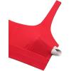 imageCRZ YOGA Womens Bikini Tops Scoop Neck Bathing Suit Supportive Modest Swimsuit Wide Straps Sports Bra PaddedDeep Red