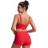 imageCRZ YOGA Womens Bikini Tops Scoop Neck Bathing Suit Supportive Modest Swimsuit Wide Straps Sports Bra PaddedDeep Red