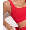 imageCRZ YOGA Womens Bikini Tops Scoop Neck Bathing Suit Supportive Modest Swimsuit Wide Straps Sports Bra PaddedDeep Red