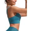 imageCRZ YOGA Womens Bikini Tops Scoop Neck Bathing Suit Supportive Modest Swimsuit Wide Straps Sports Bra PaddedSapphire Blue