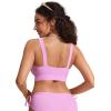 imageCRZ YOGA Womens Bikini Tops Scoop Neck Bathing Suit Supportive Modest Swimsuit Wide Straps Sports Bra PaddedVita Pink