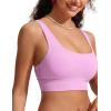 imageCRZ YOGA Womens Bikini Tops Scoop Neck Bathing Suit Supportive Modest Swimsuit Wide Straps Sports Bra PaddedVita Pink