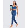 imageCRZ YOGA Womens Brushed Naked Feeling Workout Leggings 25quot  High Waisted Gym Compression Tummy Control Yoga PantsPitch Blue