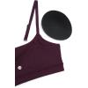 imageCRZ YOGA Womens Butterluxe Adjustable Spaghetti Strap Sports Bra  Scoop Neck Wireless Padded Yoga Workout Crop TopDeep Purple
