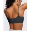 imageCRZ YOGA Womens Butterluxe Adjustable Spaghetti Strap Sports Bra  Scoop Neck Wireless Padded Yoga Workout Crop TopMelanite
