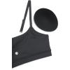 imageCRZ YOGA Womens Butterluxe Adjustable Spaghetti Strap Sports Bra  Scoop Neck Wireless Padded Yoga Workout Crop TopMelanite