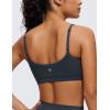 imageCRZ YOGA Womens Butterluxe Adjustable Spaghetti Strap Sports Bra  Scoop Neck Wireless Padded Yoga Workout Crop TopTrue Navy