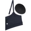 imageCRZ YOGA Womens Butterluxe Adjustable Spaghetti Strap Sports Bra  Scoop Neck Wireless Padded Yoga Workout Crop TopTrue Navy