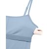 imageCRZ YOGA Womens Butterluxe Athletic Adjustable Strap Rompers Workout One Piece Sleeveless Jumpsuits Padded Bodysuit ShortsCambric Blue