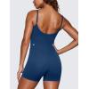 imageCRZ YOGA Womens Butterluxe Athletic Adjustable Strap Rompers Workout One Piece Sleeveless Jumpsuits Padded Bodysuit ShortsFrench Navy