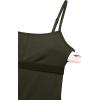 imageCRZ YOGA Womens Butterluxe Athletic Adjustable Strap Rompers Workout One Piece Sleeveless Jumpsuits Padded Bodysuit ShortsOlive Green