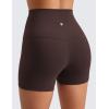 imageCRZ YOGA Womens Butterluxe Biker Shorts 4  High Waisted Booty Workout Volleyball Yoga SpandexHot Fudge Brown