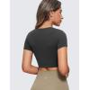 imageCRZ YOGA Womens Butterluxe Double Lined Short Sleeve Crop Tops Crew Neck Casual Workout TShirt Cute Basic TeeBlack