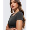 imageCRZ YOGA Womens Butterluxe Double Lined Short Sleeve Crop Tops Crew Neck Casual Workout TShirt Cute Basic TeeBlack