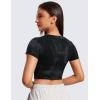 imageCRZ YOGA Womens Butterluxe Double Lined Short Sleeve Crop Tops Crew Neck Casual Workout TShirt Cute Basic TeeBlack Tie Dye Flowers