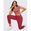 imageCRZ YOGA Womens Butterluxe Double Lined Short Sleeve Crop Tops Crew Neck Casual Workout TShirt Cute Basic TeeBriar Rose