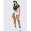 imageCRZ YOGA Womens Butterluxe Double Lined Short Sleeve Crop Tops Crew Neck Casual Workout TShirt Cute Basic TeeForest Dark Green