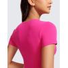 imageCRZ YOGA Womens Butterluxe Double Lined Short Sleeve Crop Tops Crew Neck Casual Workout TShirt Cute Basic TeeGranita Pink