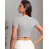 imageCRZ YOGA Womens Butterluxe Double Lined Short Sleeve Crop Tops Crew Neck Casual Workout TShirt Cute Basic TeeGull Gray