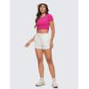 imageCRZ YOGA Womens Butterluxe Double Lined Short Sleeve Crop Tops Crew Neck Casual Workout TShirt Cute Basic TeeHibiscus Purple