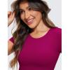 imageCRZ YOGA Womens Butterluxe Double Lined Short Sleeve Crop Tops Crew Neck Casual Workout TShirt Cute Basic TeeMagenta Purple