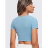 imageCRZ YOGA Womens Butterluxe Double Lined Short Sleeve Crop Tops Crew Neck Casual Workout TShirt Cute Basic TeePure Blue