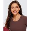 imageCRZ YOGA Womens Butterluxe Double Lined Short Sleeve Crop Tops Crew Neck Casual Workout TShirt Cute Basic TeeTaupe