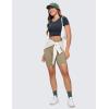 imageCRZ YOGA Womens Butterluxe Double Lined Short Sleeve Crop Tops Crew Neck Casual Workout TShirt Cute Basic TeeTrue Navy