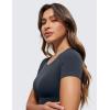 imageCRZ YOGA Womens Butterluxe Double Lined Short Sleeve Crop Tops Crew Neck Casual Workout TShirt Cute Basic TeeTrue Navy