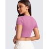 imageCRZ YOGA Womens Butterluxe Double Lined Short Sleeve Crop Tops Crew Neck Casual Workout TShirt Cute Basic TeeVelvet Dust