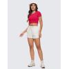 imageCRZ YOGA Womens Butterluxe Double Lined Short Sleeve Crop Tops Crew Neck Casual Workout TShirt Cute Basic TeeViva Magenta