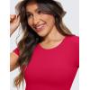 imageCRZ YOGA Womens Butterluxe Double Lined Short Sleeve Crop Tops Crew Neck Casual Workout TShirt Cute Basic TeeViva Magenta