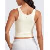 imageCRZ YOGA Womens Butterluxe Double Lined Workout Tank Tops Scoop Neck Racerback Cropped Casual Sleeveless ShirtGloam Yellow Light