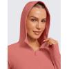 imageCRZ YOGA Womens Butterluxe Full Zip Workout Hoodie Jackets Slim Fit Hooded Athletic Yoga Lightweight Jacket with Thumb HolesBriar Rose