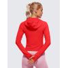 imageCRZ YOGA Womens Butterluxe Full Zip Workout Hoodie Jackets Slim Fit Hooded Athletic Yoga Lightweight Jacket with Thumb HolesDeep Red