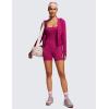 imageCRZ YOGA Womens Butterluxe Full Zip Workout Hoodie Jackets Slim Fit Hooded Athletic Yoga Lightweight Jacket with Thumb HolesMagenta Purple