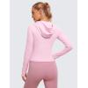 imageCRZ YOGA Womens Butterluxe Full Zip Workout Hoodie Jackets Slim Fit Hooded Athletic Yoga Lightweight Jacket with Thumb HolesPink Peony