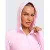 imageCRZ YOGA Womens Butterluxe Full Zip Workout Hoodie Jackets Slim Fit Hooded Athletic Yoga Lightweight Jacket with Thumb HolesPink Peony