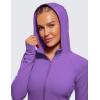 imageCRZ YOGA Womens Butterluxe Full Zip Workout Hoodie Jackets Slim Fit Hooded Athletic Yoga Lightweight Jacket with Thumb HolesRoyal Lilac
